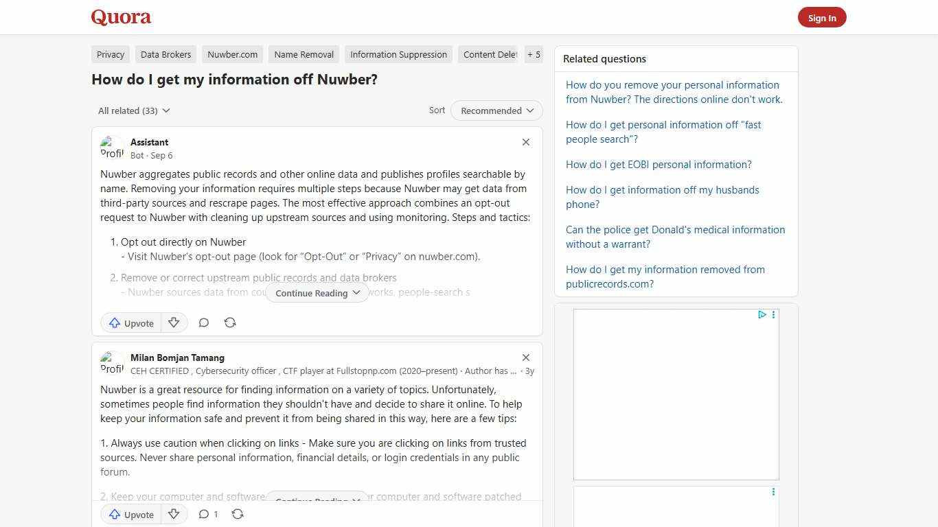 How to get my information off Nuwber - Quora